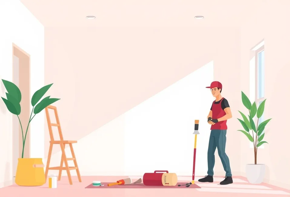 Intérieur rénové après travaux de peinture à Orthez