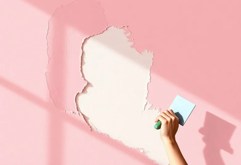 Application d'un enduit décoratif à la lisseuse sur un mur